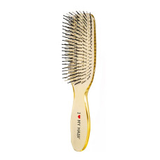 Щетка для волос I LOVE MY HAIR "Русалочка" 1801 желтая прозрачная М
