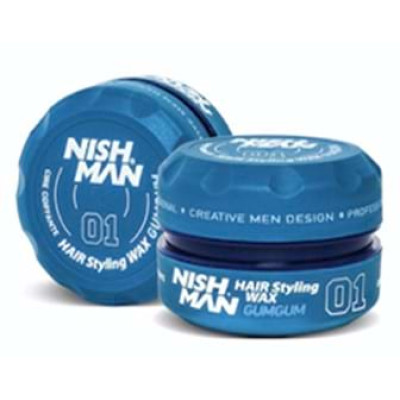 Воск для волос NISHMAN AQUA HAIR STYLING  WAX 01 GUMGUM Аромат: жевательная резинка «Бабл-Гам» 150 мл